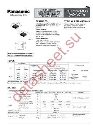 AQY277A datasheet  